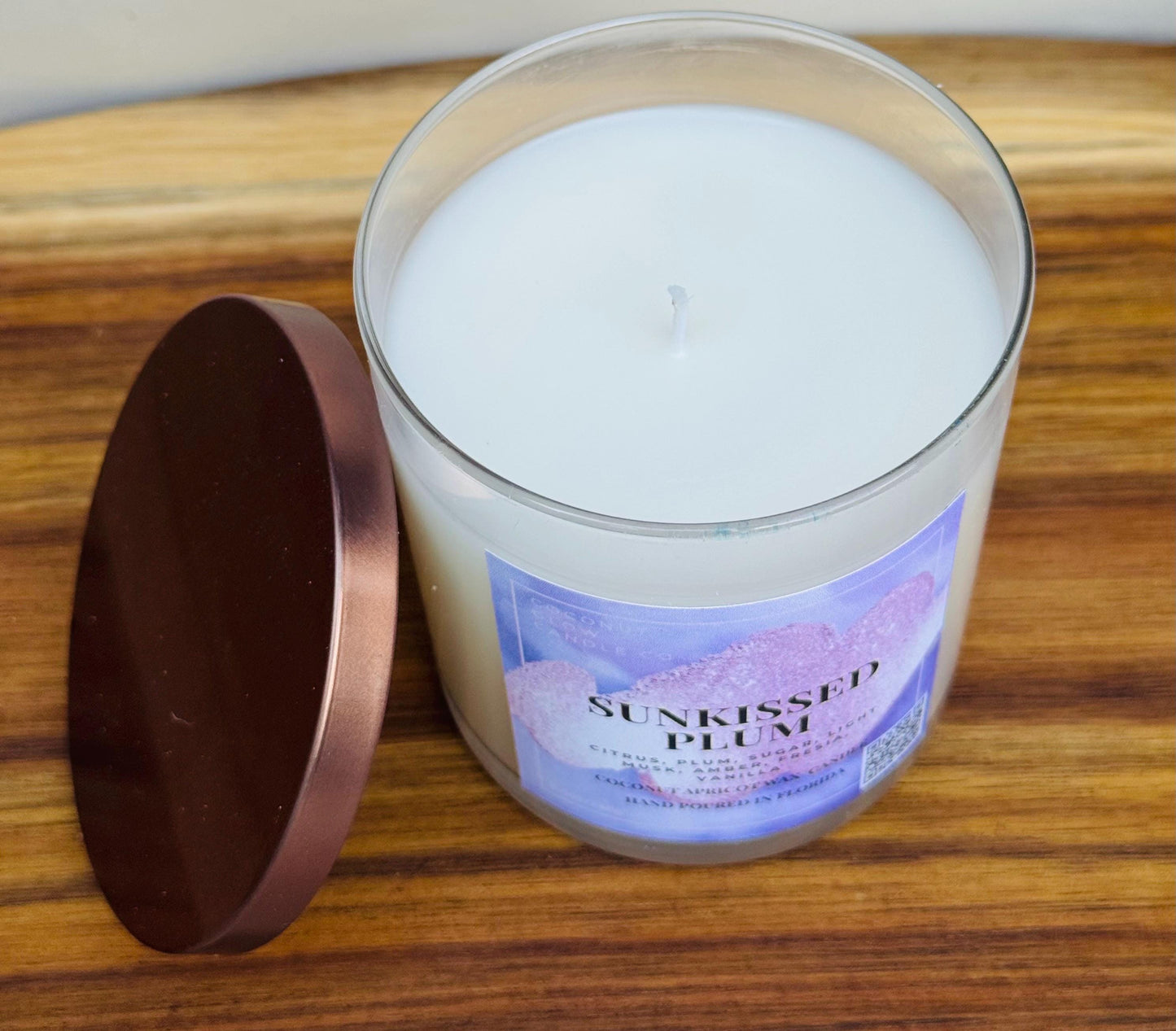 Citrus Plum Scented Candle, Black Cherry, Freesia, Vanilla Sugar, Fruity, Coconut Handmade Candle, Birthday Gift, Anniversary Gift