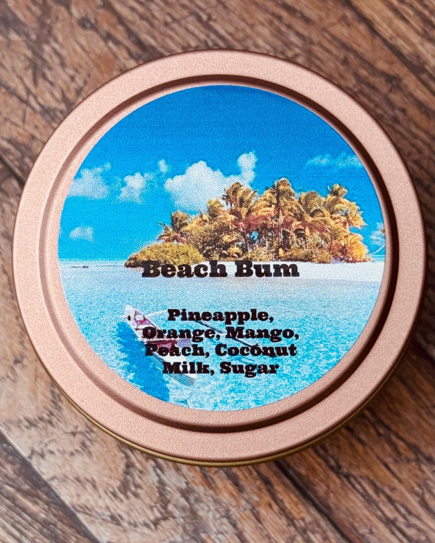 3 oz Tin Candle, Pineapple, Orange, Mango, Peach, Coconut Milk, Sugar, Small Gift for her, Vacation Candle, Travel Size