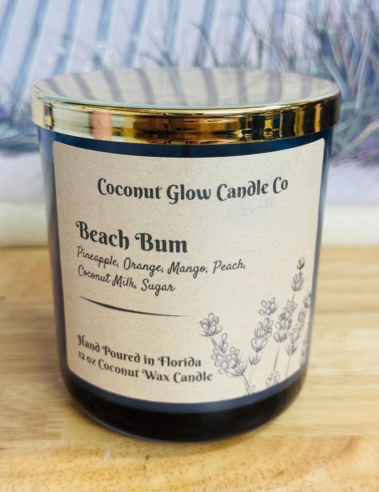 Beach Bum Candle, Tropical Pineapple Mango Coconut Candle, Boho Summer Decor, Handmade in Florida, Birthday Gift for Her, Summertime