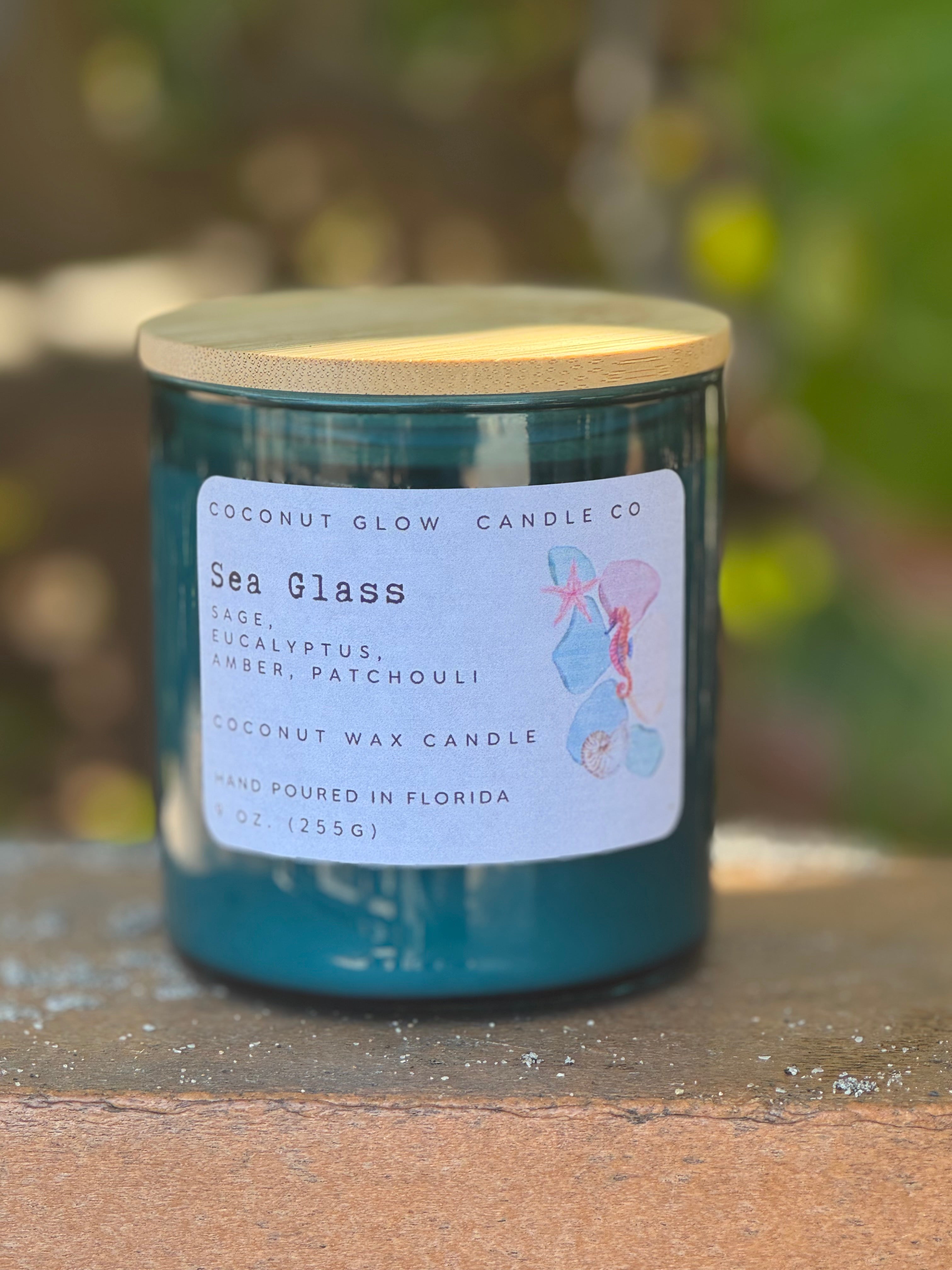 Sea Glass - Teal Glass Jar