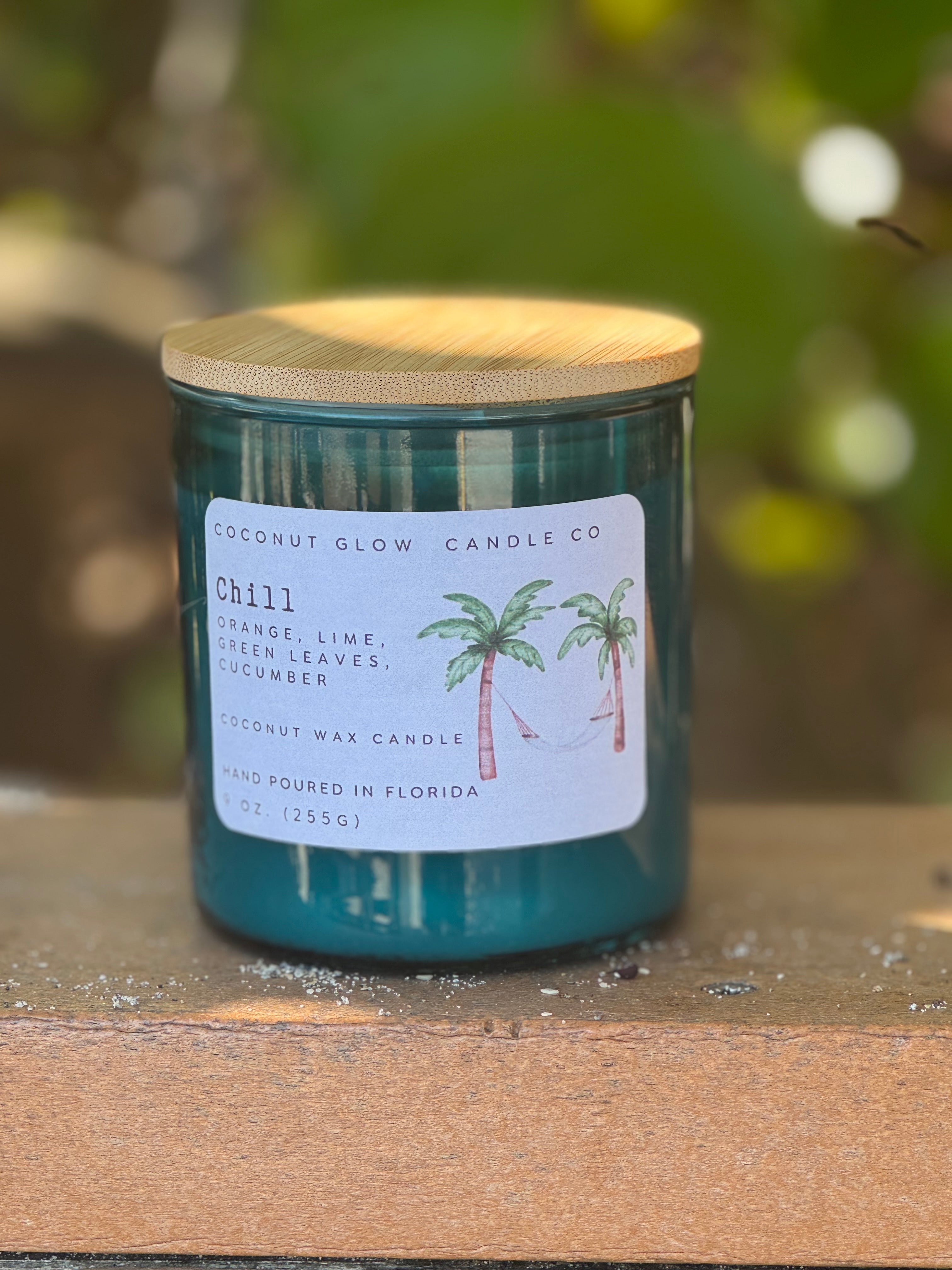Chill- Teal Glass Jar