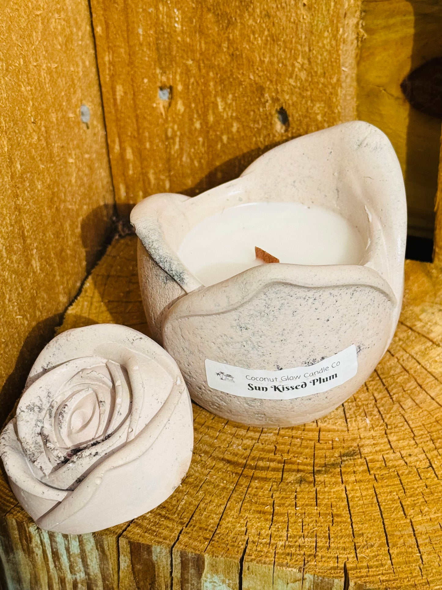 3 oz Rose Concrete Candle