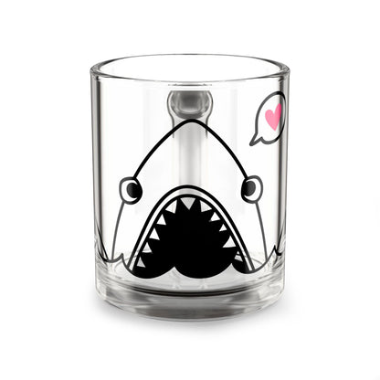 Shark Glass Mug, 10oz - Great White Shark Coffee Cup, Ocean Lover Gift, Shark Week Mug, Marine Life Decor, Shark Fan Present