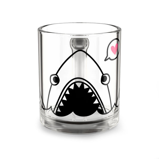 Shark Glass Mug, 10oz - Great White Shark Coffee Cup, Ocean Lover Gift, Shark Week Mug, Marine Life Decor, Shark Fan Present