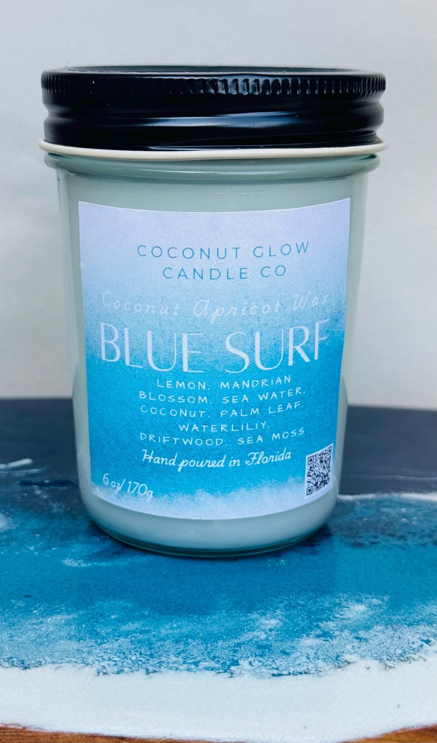 Tropical Sea Breeze Candle, Lemon, Mandarin Blossom, Coconut & Palm Leaf, Driftwood, Sea Moss, Waterlily, Fresh Ocean Scented