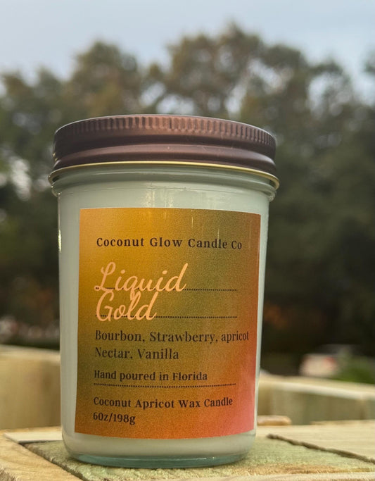 Strawberry Bourbon Vanilla Candle, Warm Apricot Nectar, Romantic Scented Coconut Candle, Wood Wick, Handmade Gift, Gift For Him