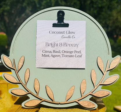 Beach House Decor Candle, Summer Citrus Basil Scented Candle, Handmade Coconut Wax, Fresh Herb Orange Peel, Gift for Her, Bright & Breezy