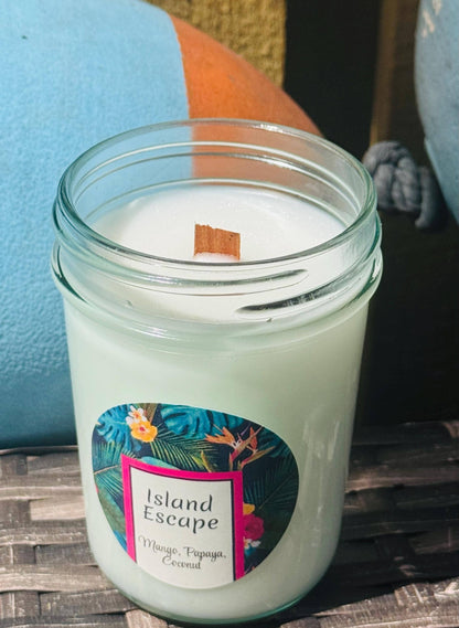 Hand Poured Candle, Mango Papaya Coconut, Tropical Candle, Summer Home Decor, Vacation Gifts, Self Care Gift, Relaxing Candle, Boho Candle