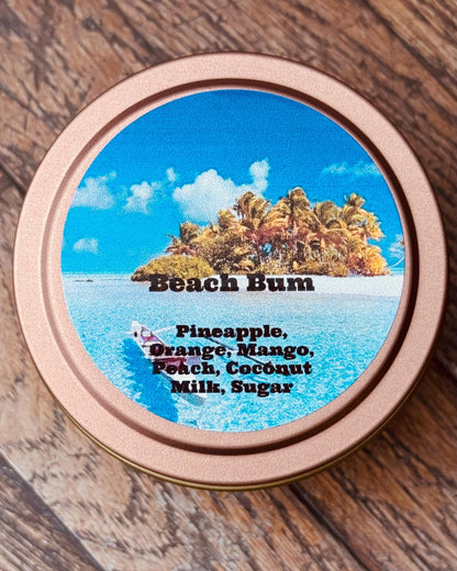 3 oz Tin Candle, Pineapple, Orange, Mango, Peach, Coconut Milk, Sugar, Small Gift for her, Vacation Candle, Travel Size