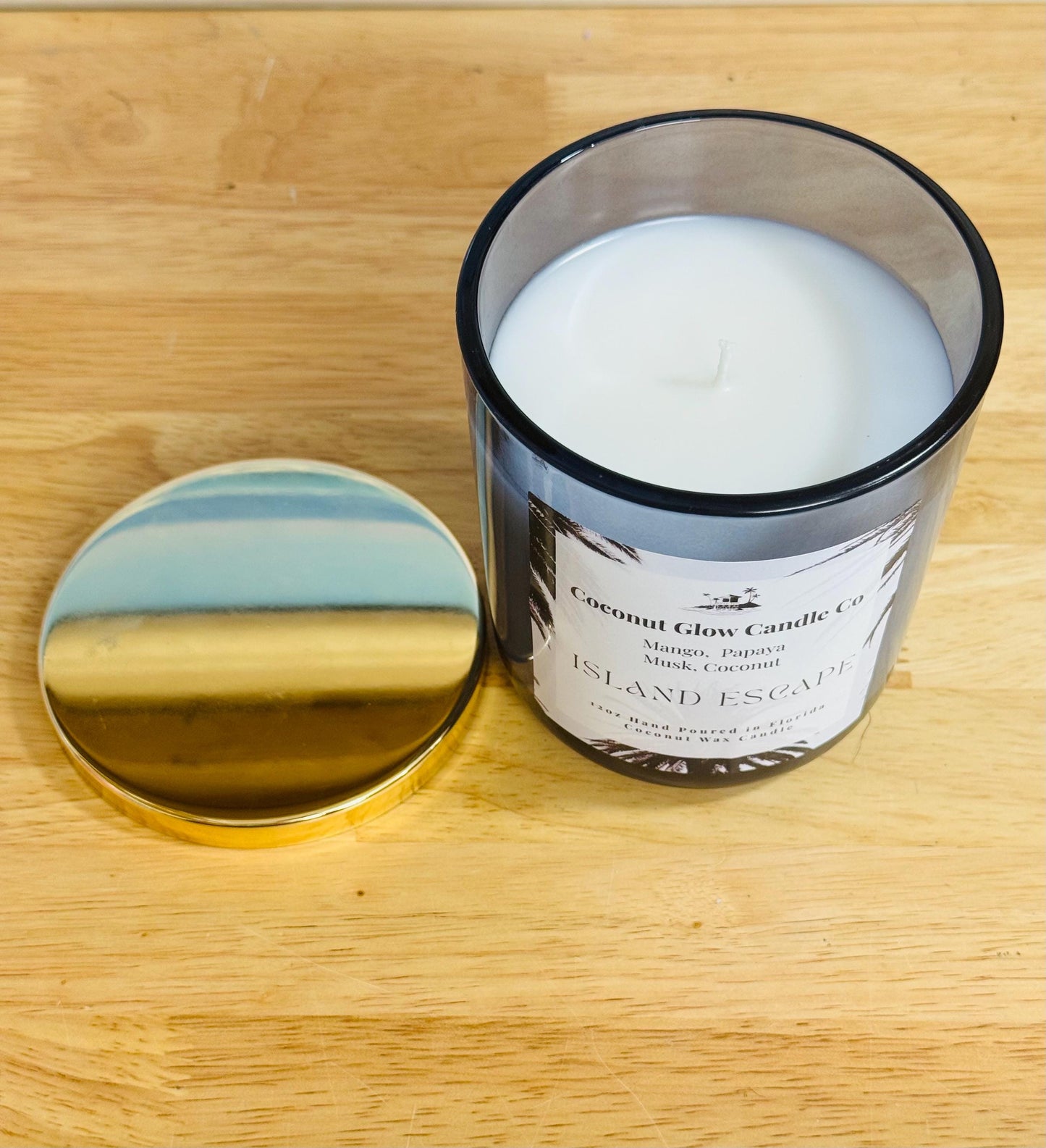 Tropical Mango Papaya Candle, Coconut Musk Scented Candle, Beach House Decor, Fruity Summer Gift, Handmade in Florida