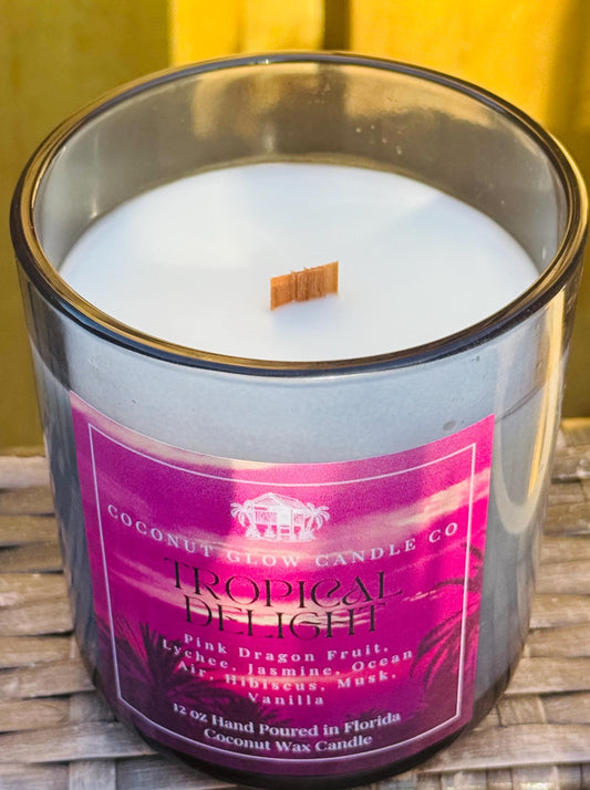 Tropical Dragon Fruit Candle, Lychee, Jasmine, Hibiscus, Ocean Air, Vanilla & Musk, Exotic Floral Coconut Candle, Beach Scented Candle