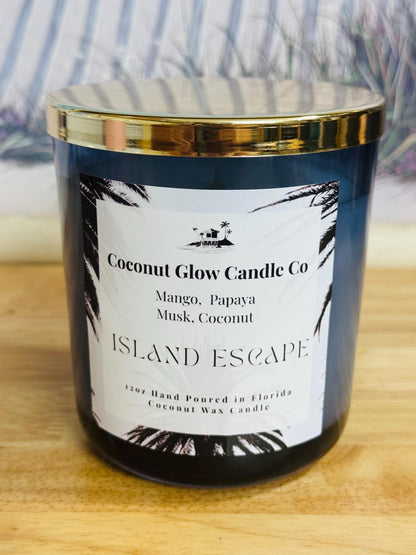 Tropical Mango Papaya Candle, Coconut Musk Scented Candle, Beach House Decor, Fruity Summer Gift, Handmade in Florida