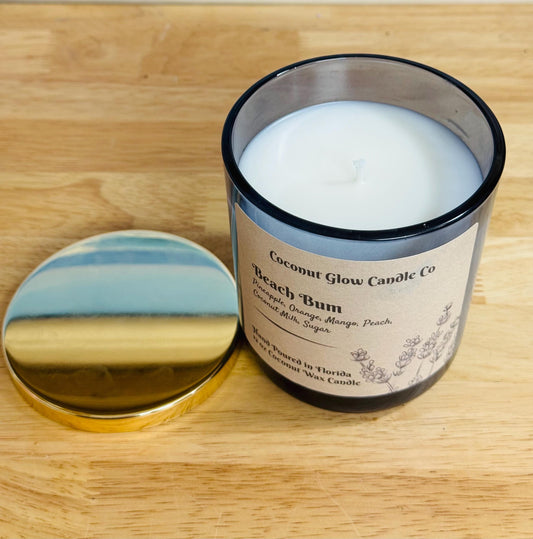 Beach Bum Candle, Tropical Pineapple Mango Coconut Candle, Boho Summer Decor, Handmade in Florida, Birthday Gift for Her, Summertime